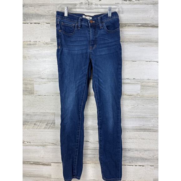 Madewell Women’s 26 Mid-Rise Skinny Blue Denim Jeans Medium Wash Zip Fly - Picture 1 of 7